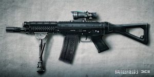BF3-Weapon-Customization-1 Karabiner mit schwerem Lauf, einem Zweibein sowie einem 4-Fach Zoom