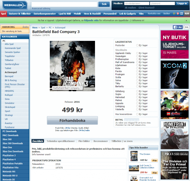 Bad Company 3 at webhallen