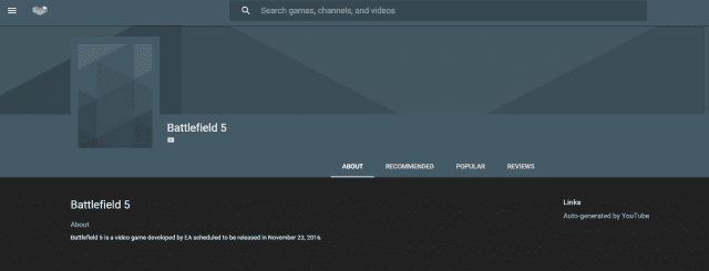Youtube Gaming-Division nennt mögliches Releasedatum für Battlefield 5