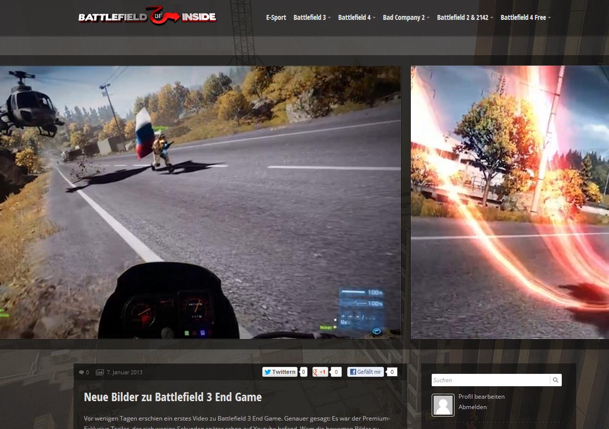Battlefield-Inside.de - Big Pictures - Mediainhalte stehen absolut im Vordergrund
