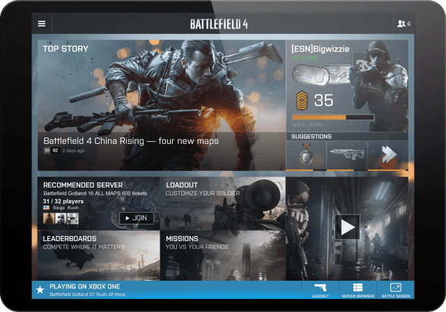 Battlefield 4 Commander Bildervergleich - PC vs. Tablet 4 Battlelog-tablet