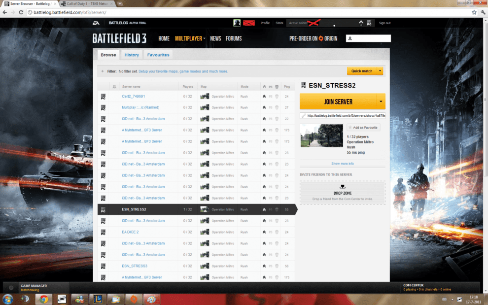 Battlelog - Serverbrowser