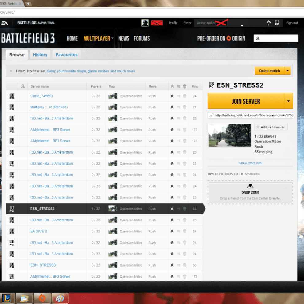 Battlelog - Serverbrowser