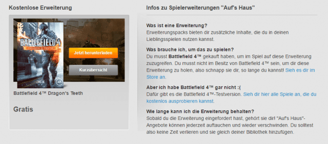 Battlefield 4 Dragon's Teeth gratis