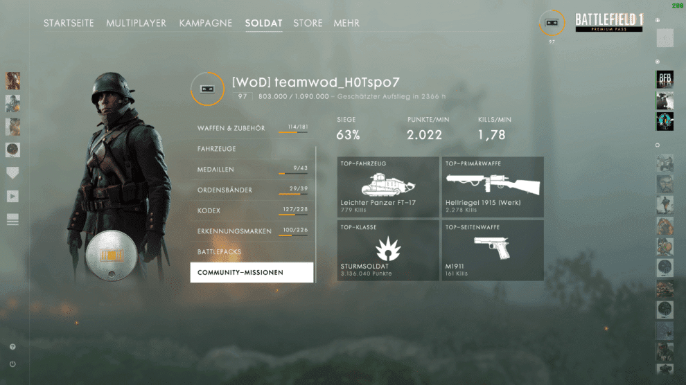 Battlefield 1: Klassen Mission "Assault" 2 bf1 community mission menu