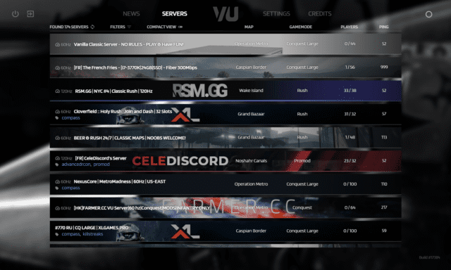 Battlefield 3 Venice Unleashed - Serverbrowser