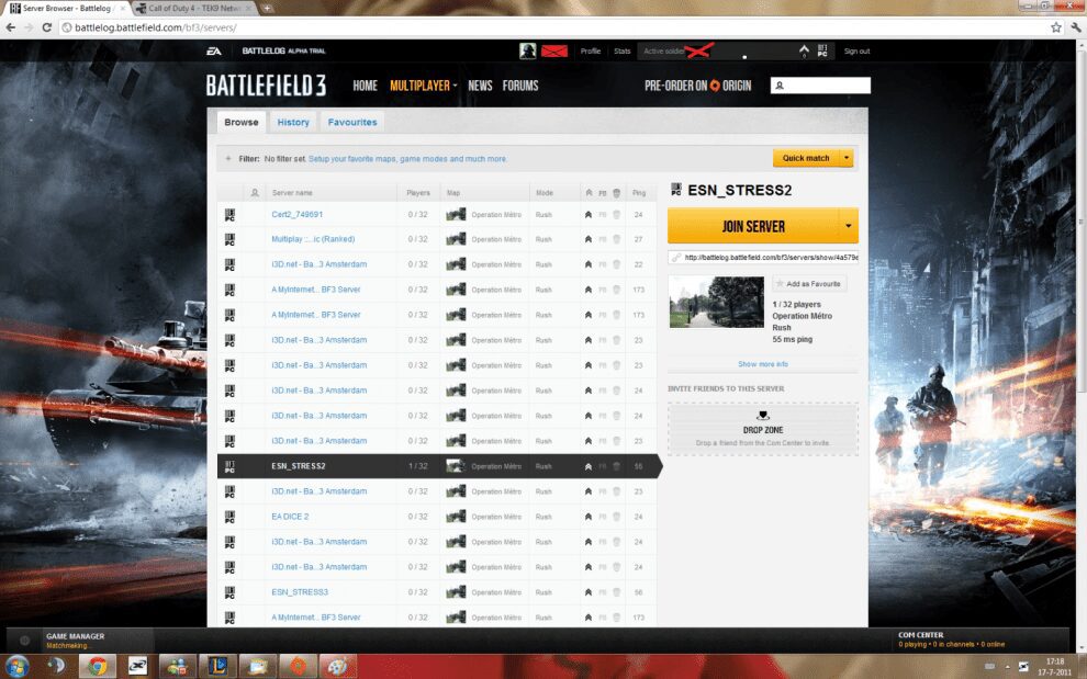 Battlelog - Serverbrowser