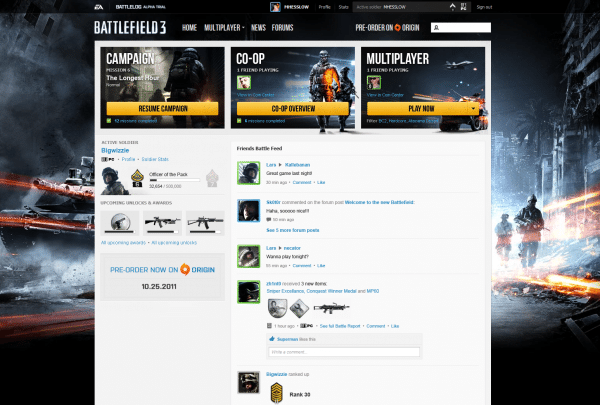 Battlelog für Battlefield 3