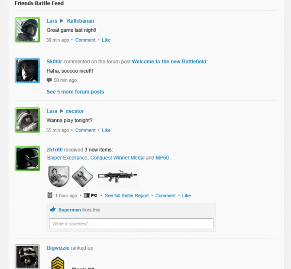 Battlelog ist zurück, Open Beta schon bald? 5 Battlelog - Feed