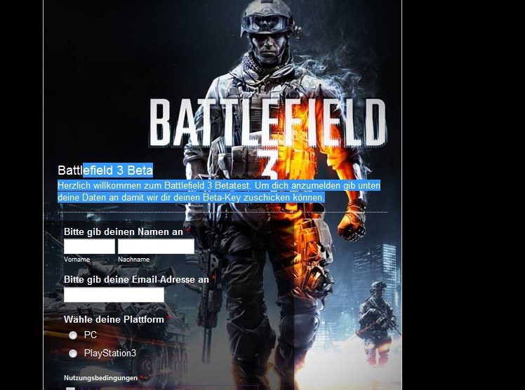 Battlefield 3 Beta Anmeldung! 3 Zweite Version