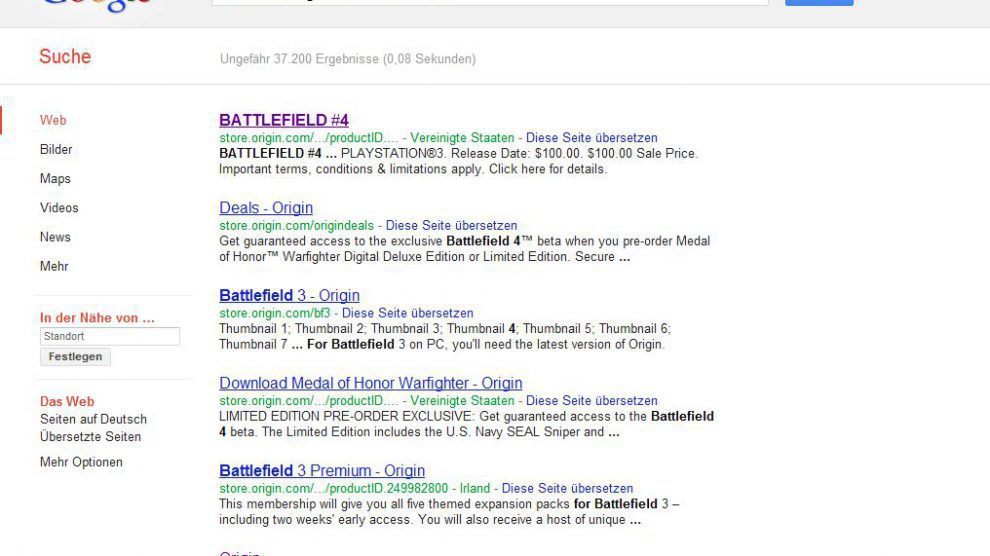 Gefunden: Battlefield 4 bei Origin für 100 Dollar 2 bf4 google suche