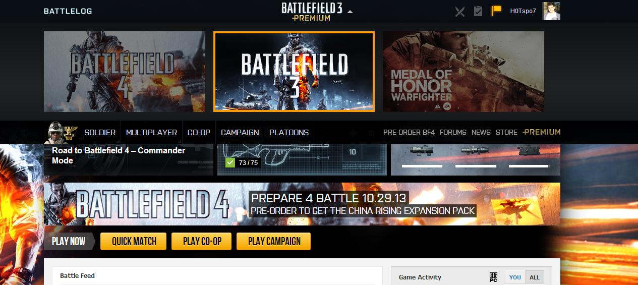 new battlelog