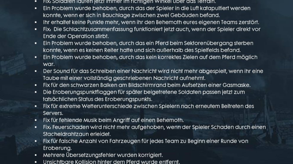 Battlefield 1 Patch hat ein 16 Seiten langes Changelog 5 file page4