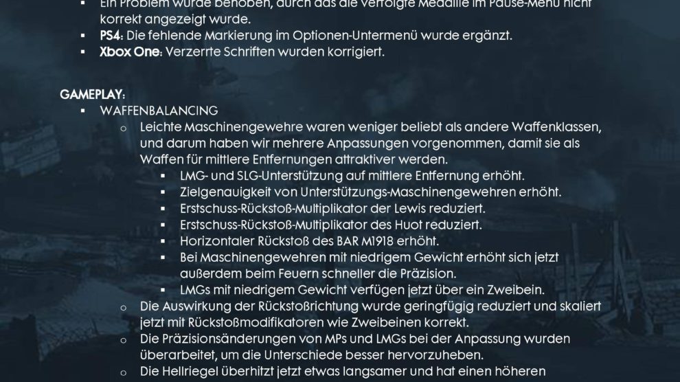 Battlefield 1 Patch hat ein 16 Seiten langes Changelog 10 file page9
