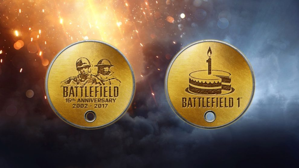 Battlefield 15th Anniversary and battlefield 1 Anniversary dogtag