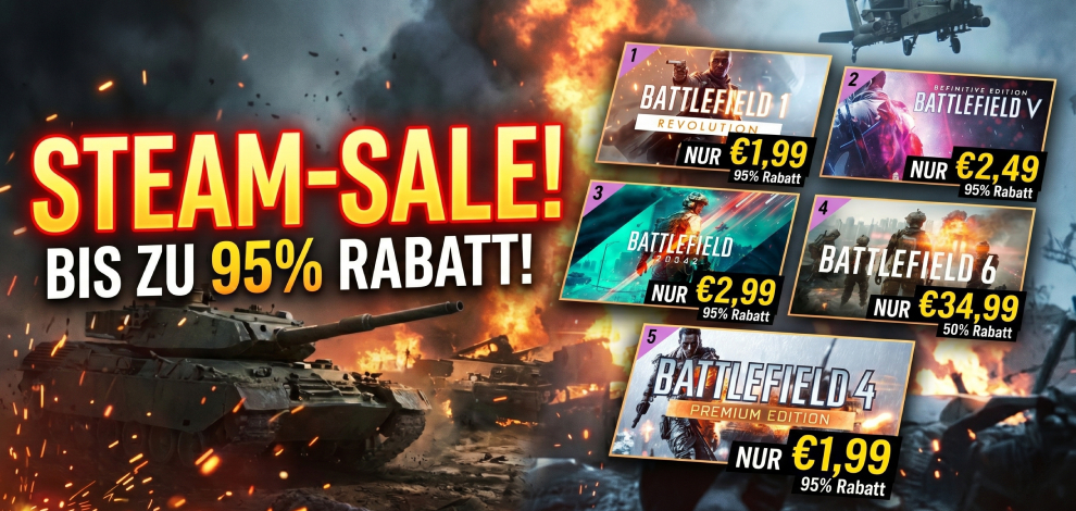 Battlefield Franchise Sale auf Steam: Bis zu 95% Rabatt auf fast alle Teile! 1 battlefield steam sale teaser