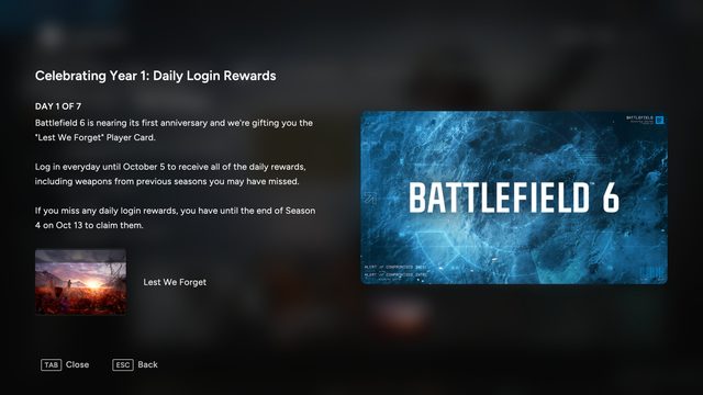 Battlefield 6: Gratis Login-Belohnungen zum 1. Geburtstag 2 Battlefield 6 Gratis Login Belohnungen zum 1. Geburtstag